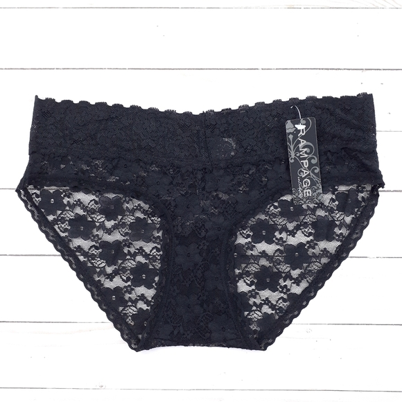 Womens Panties M Hipster Underwear Black Lace 164 - Picture 1 of 2
